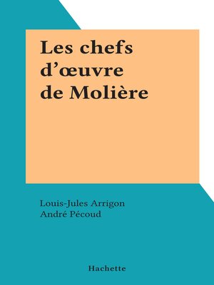 cover image of Les chefs d'œuvre de Molière